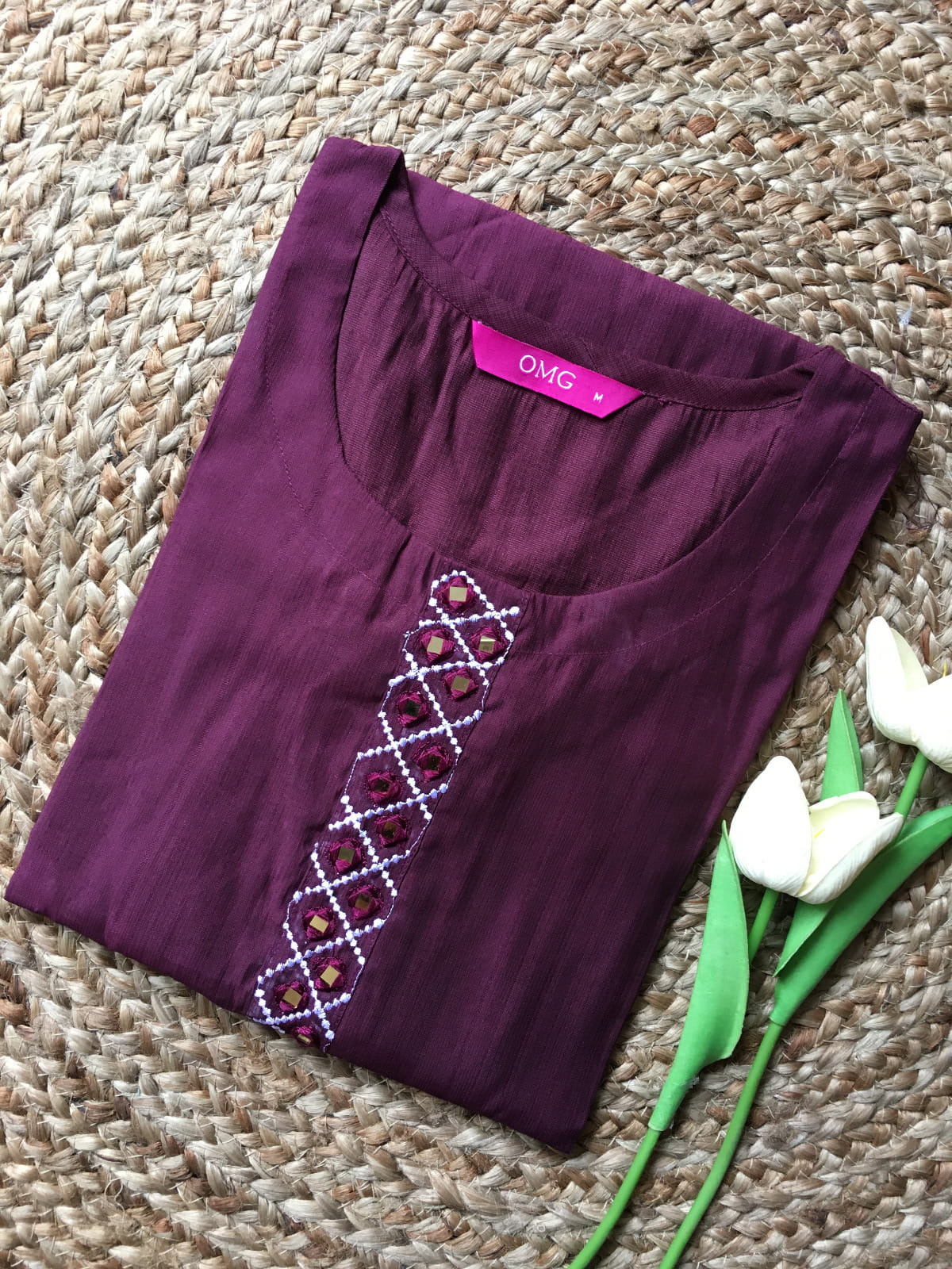 Pure Silk Embroidered Kurta