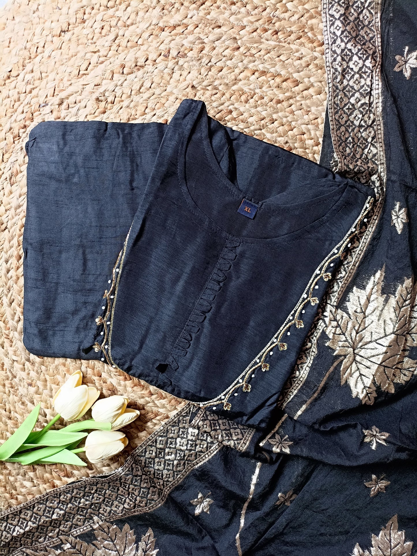 Pure Dola Silk Embroidered Partywear Suit