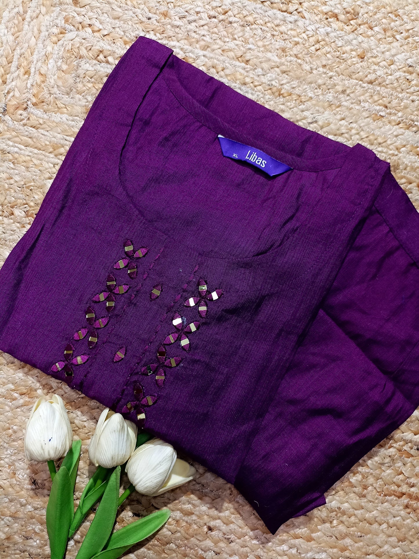 Cotton Silk Embroidered Kurta Pant Set