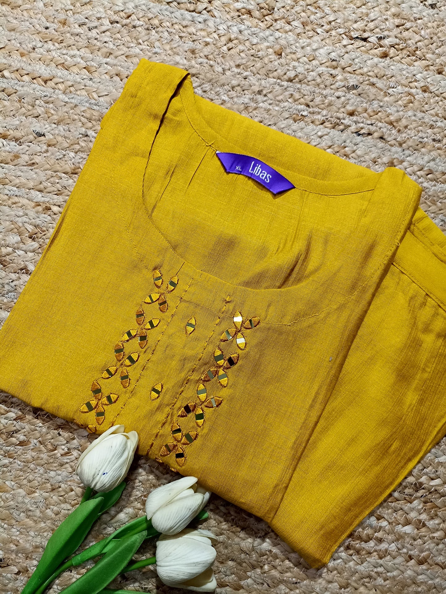 Cotton Silk Embroidered Kurta Pant Set