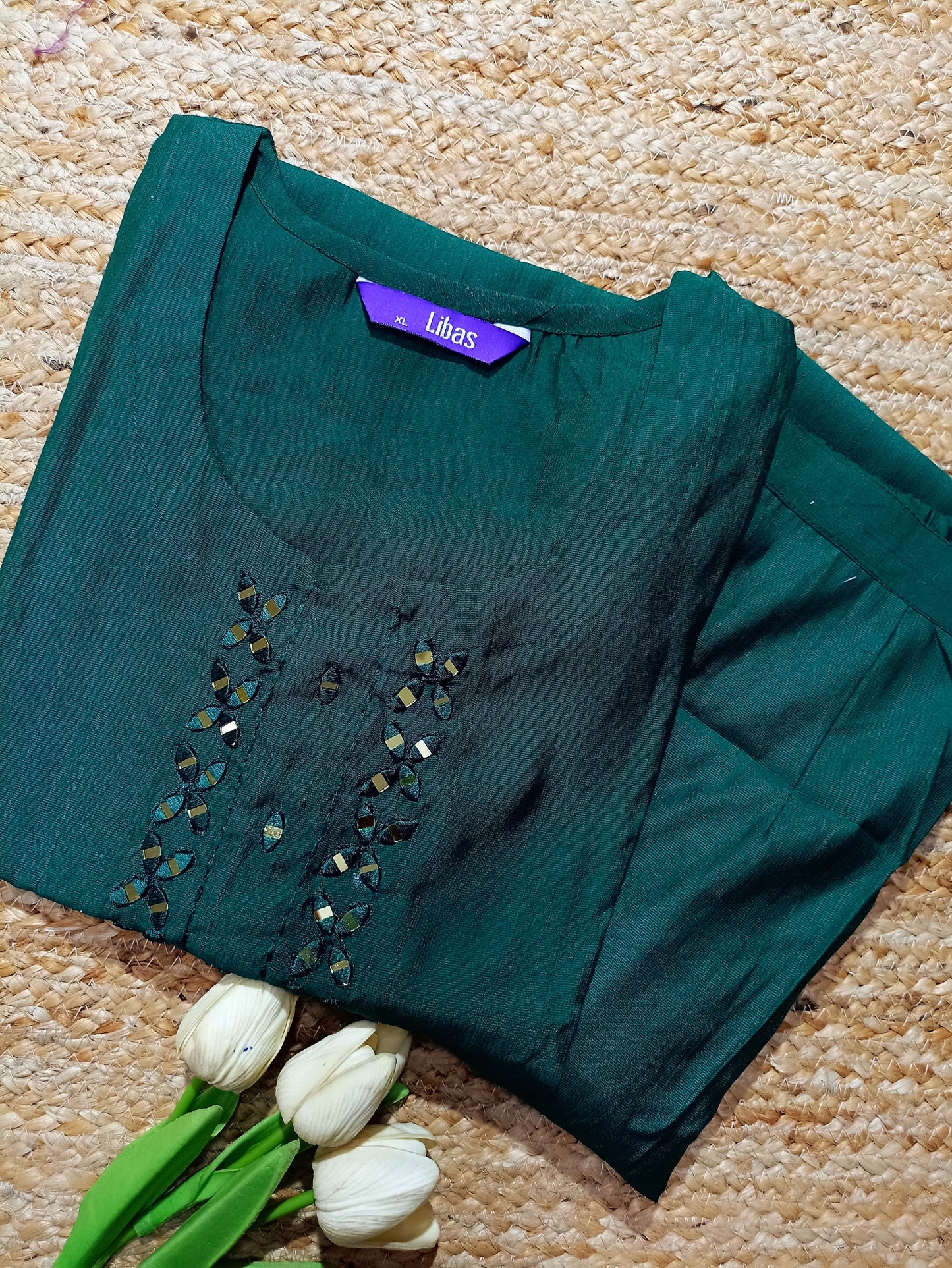 Cotton Silk Embroidered Kurta Pant Set