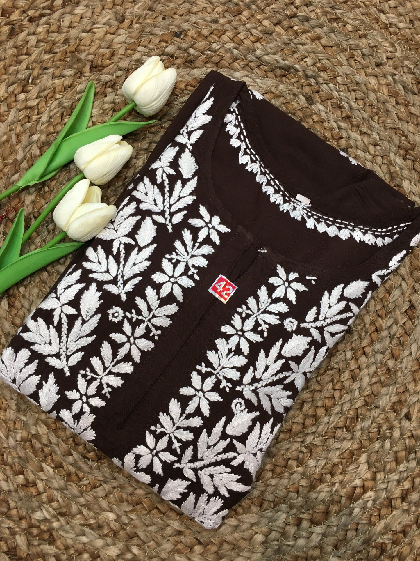 Lucknavi Chikankari Premium Rayon Kurta