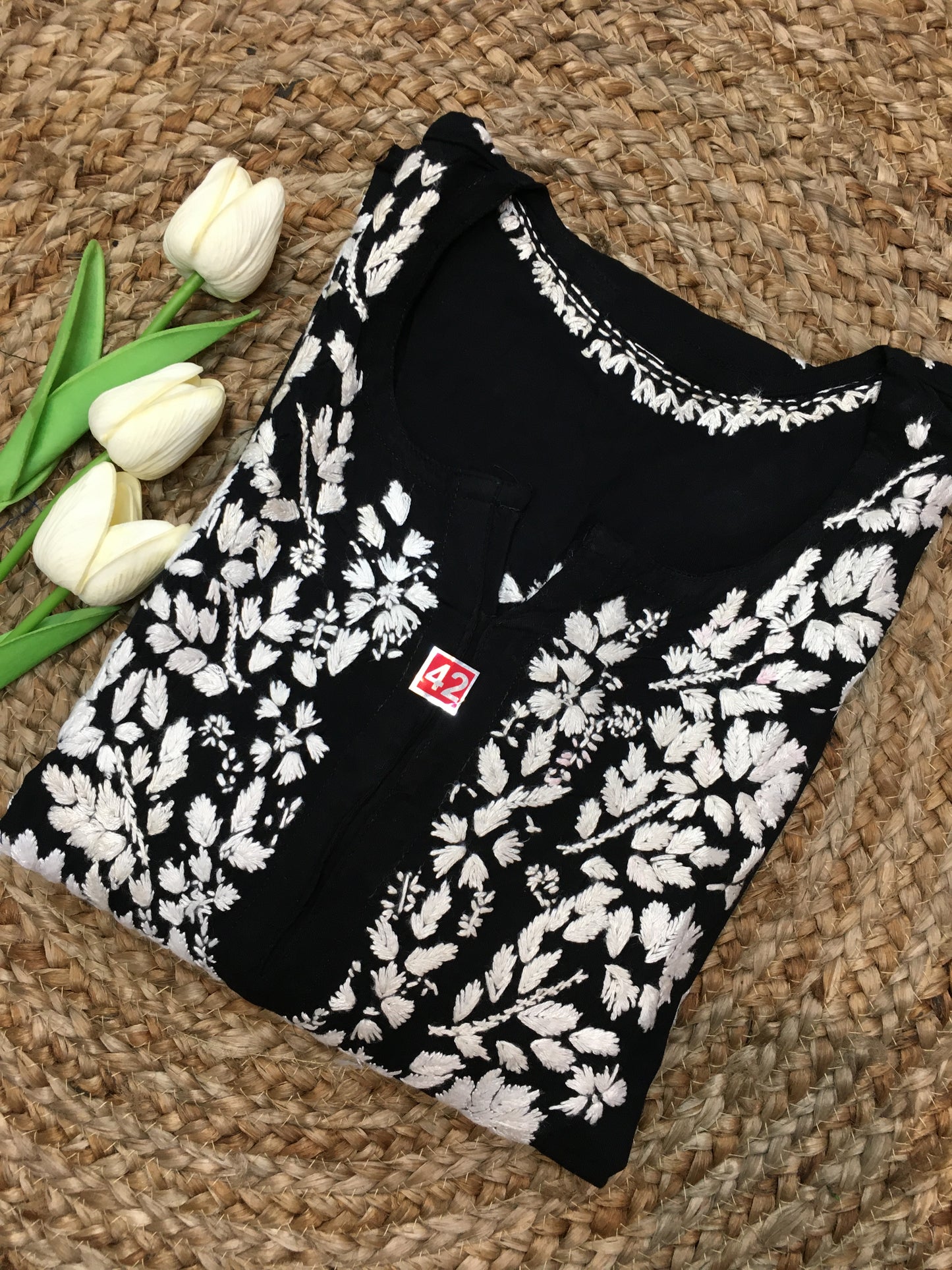 Lucknavi Chikankari Premium Rayon Kurta