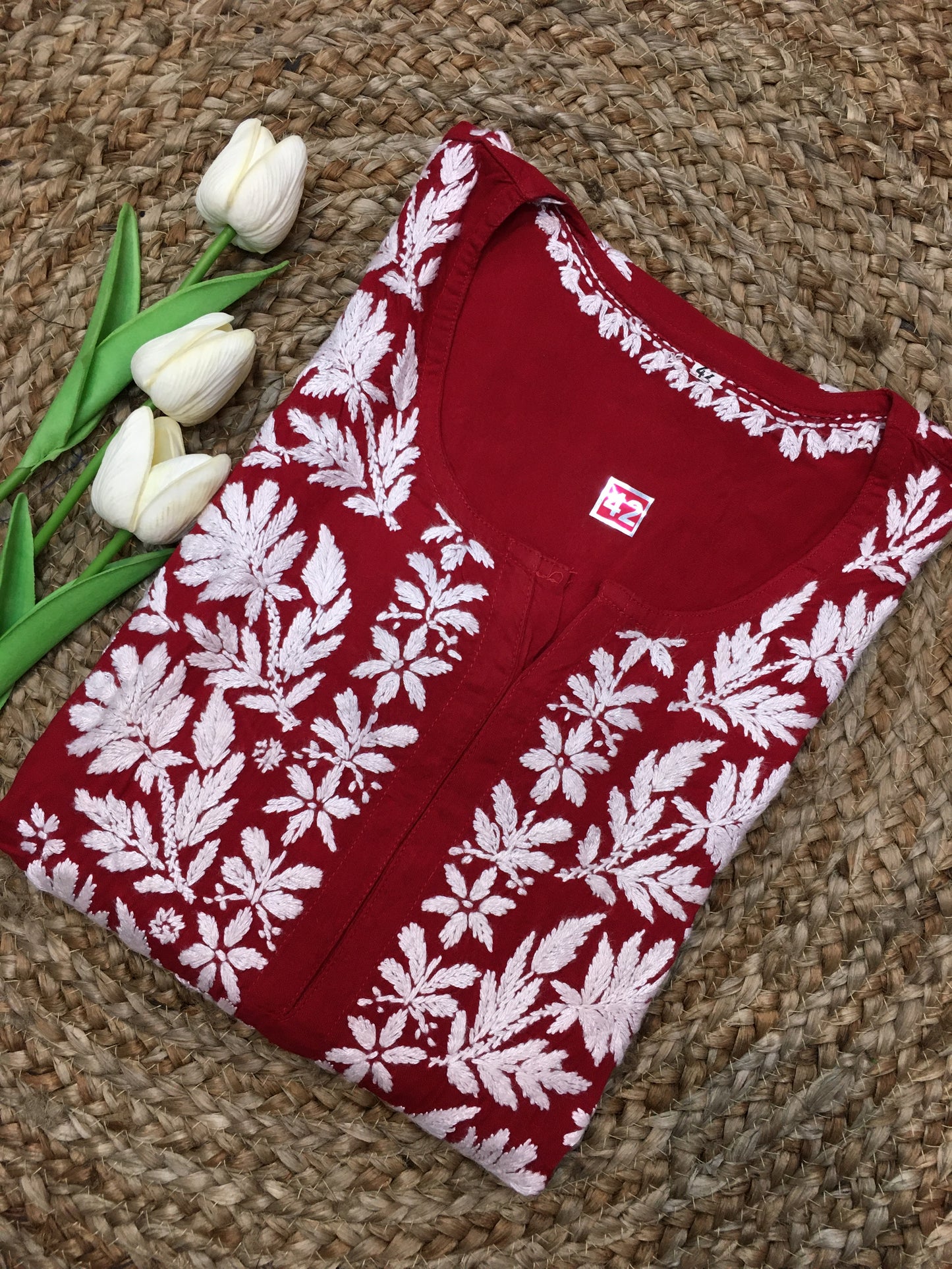 Lucknavi Chikankari Premium Rayon Kurta
