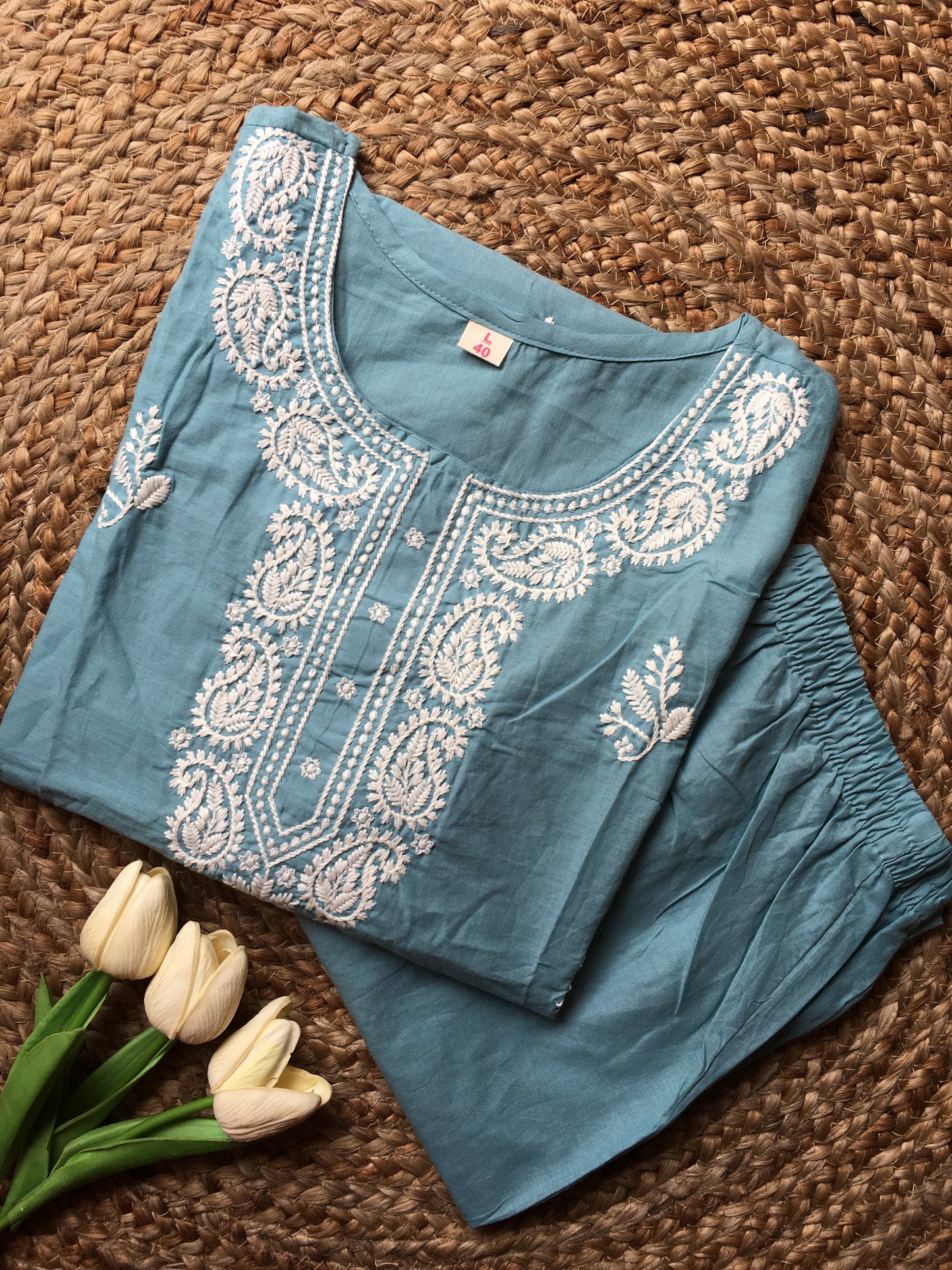 Pure Cotton Embroidered Co-ord Set