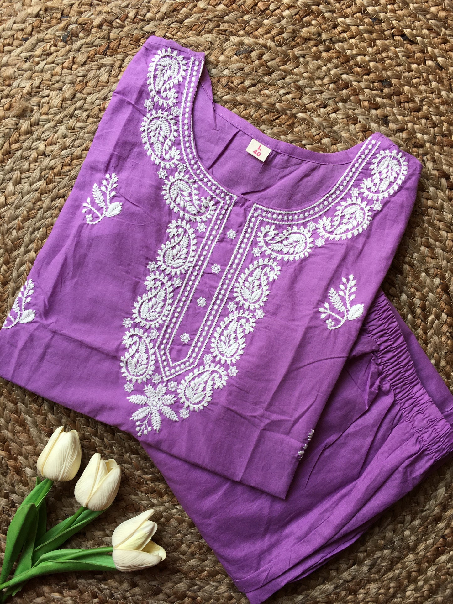 Pure Cotton Embroidered Co-ord Set