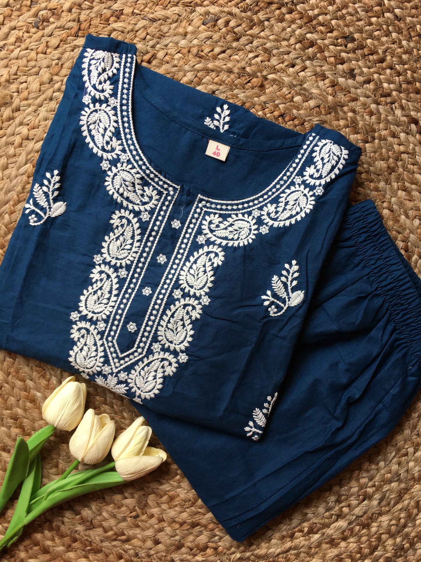 Pure Cotton Embroidered Co-ord Set