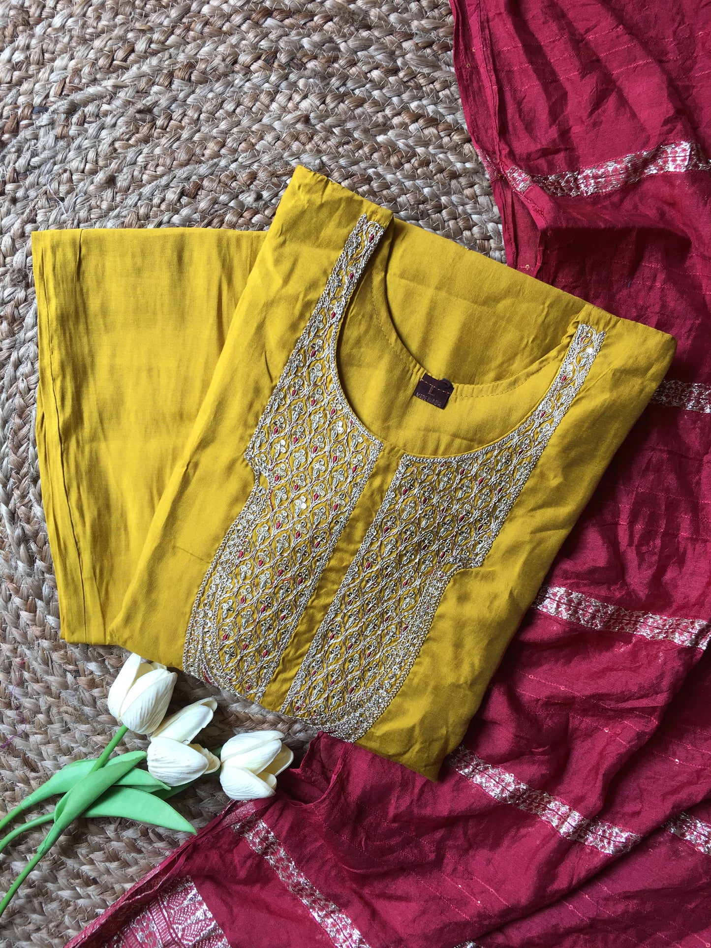 Roman Silk Embroidered Partywear Suit