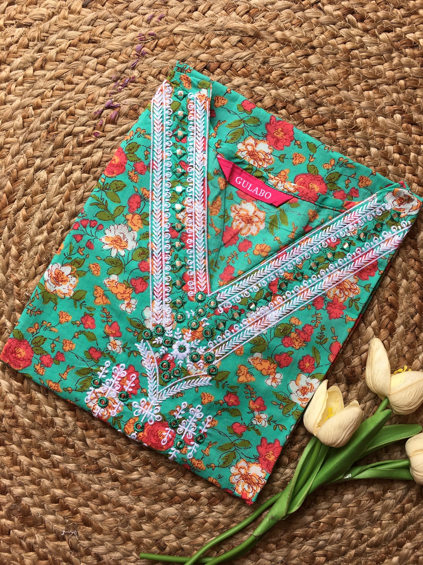 Pure Cotton Embroidered Kurta