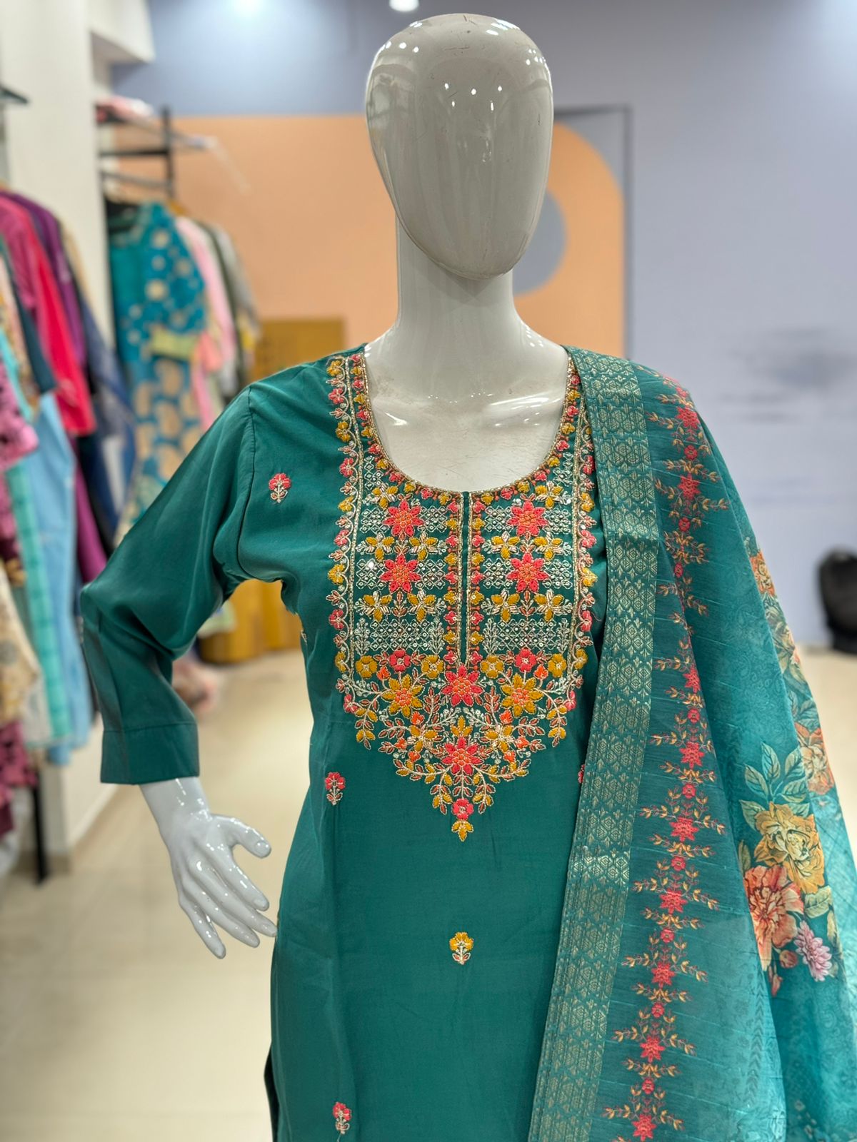 Pure Handwork Embroidered Suit