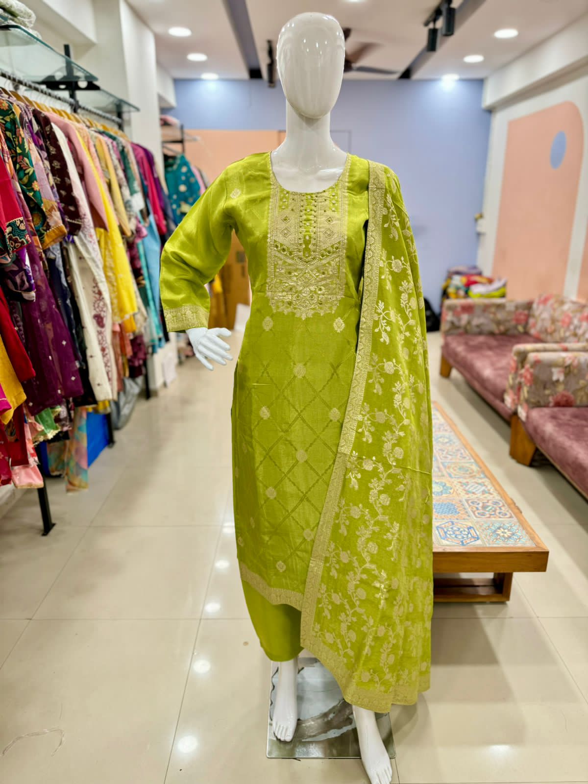 Pure Liva Silk Handwork Suit