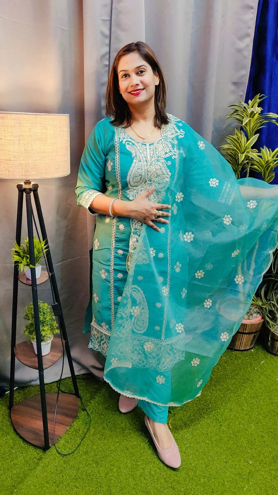 Pure Roman Silk Partywear Suit