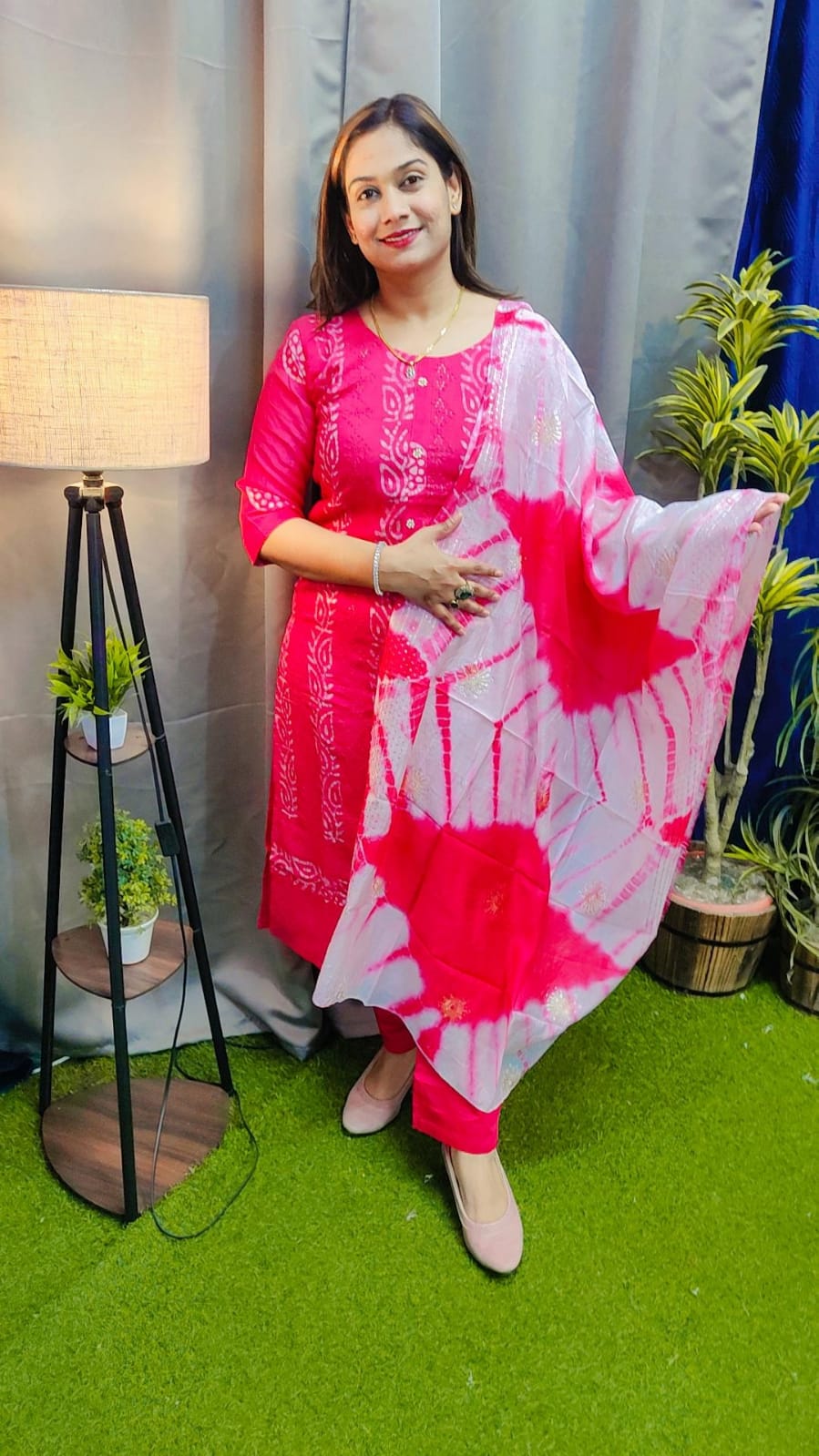 Chanderi silk baatik Partywear Suit