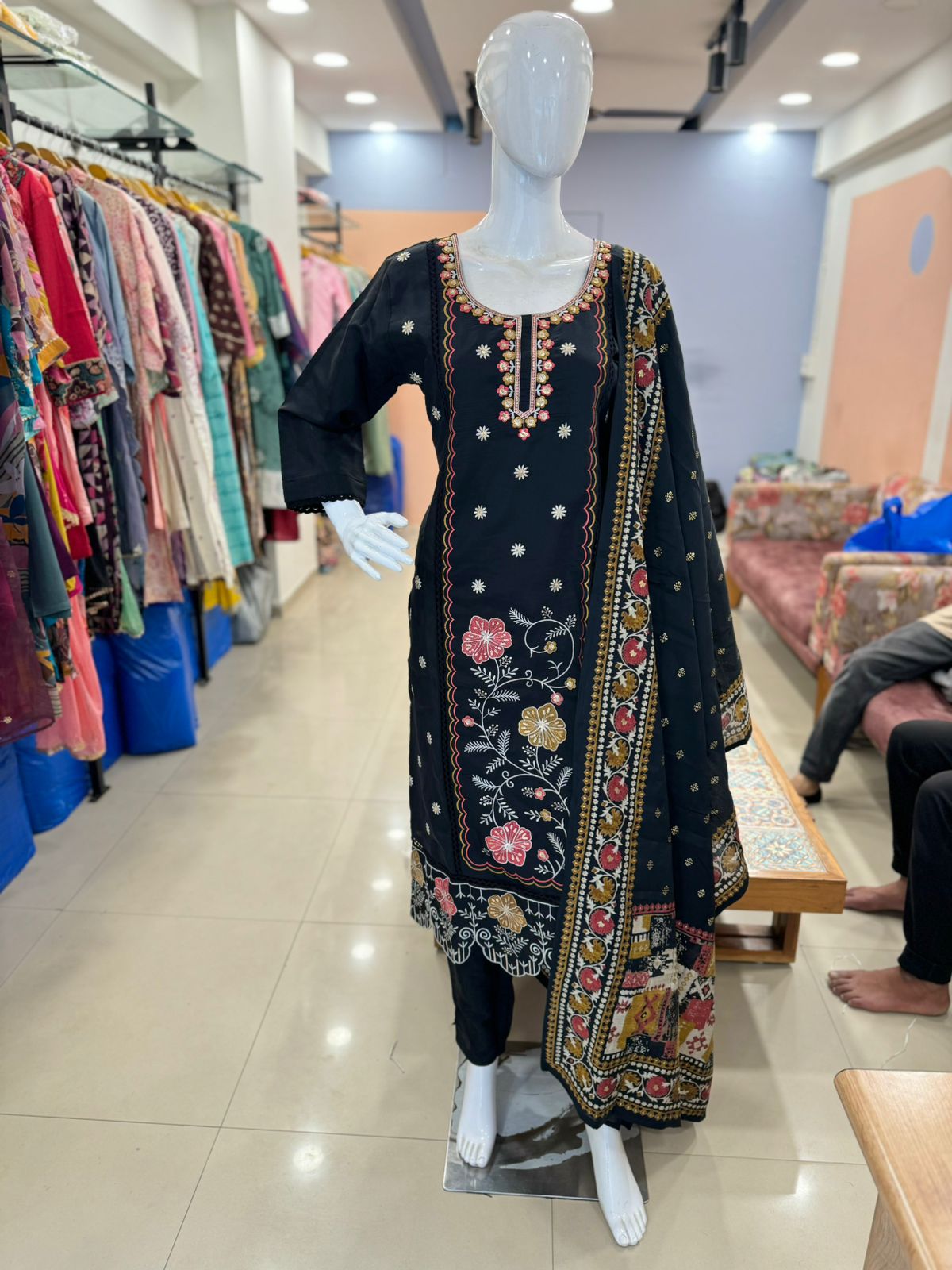 Pure Muslin Partywear Suit