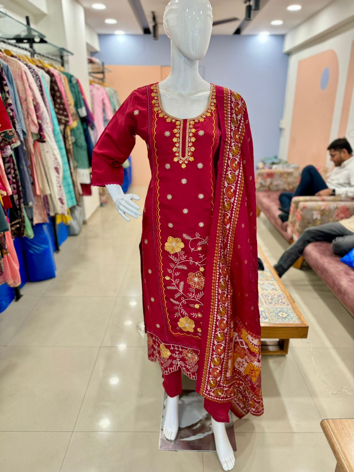 Pure Muslin Partywear Suit