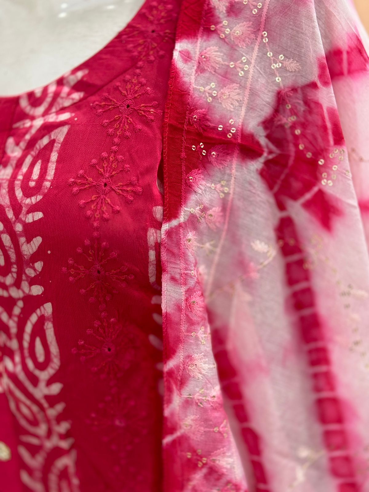 Chanderi silk baatik Partywear Suit