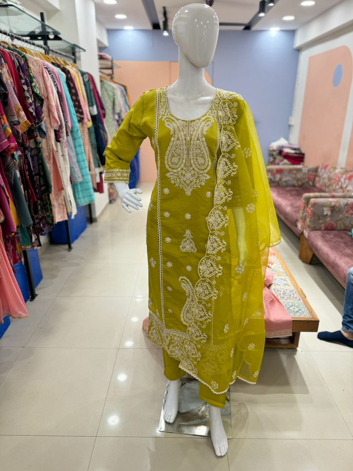 Pure Roman Silk Partywear Shuit
