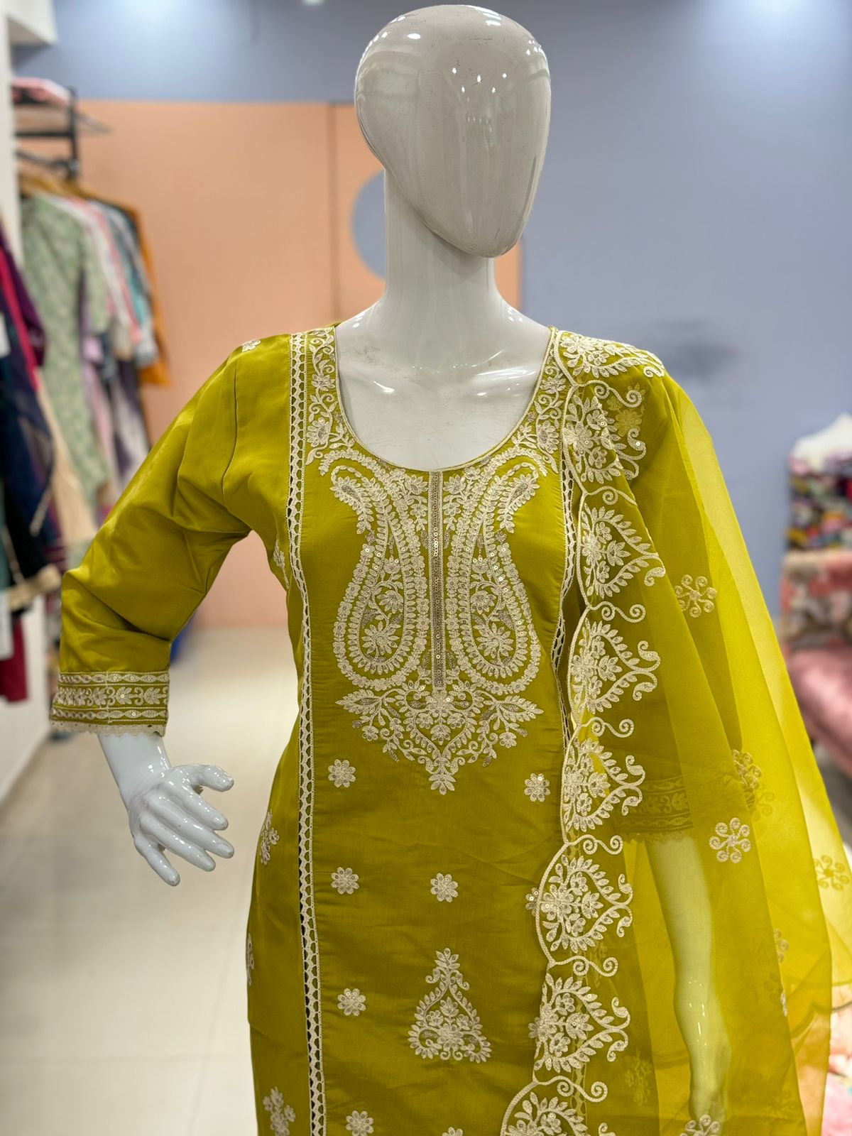 Pure Roman Silk Partywear Shuit