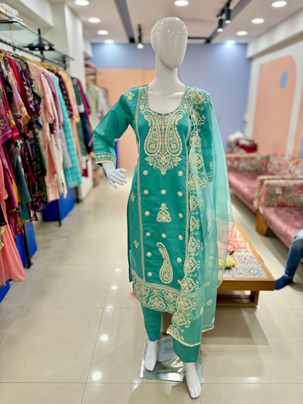 Pure Roman Silk Partywear Suit