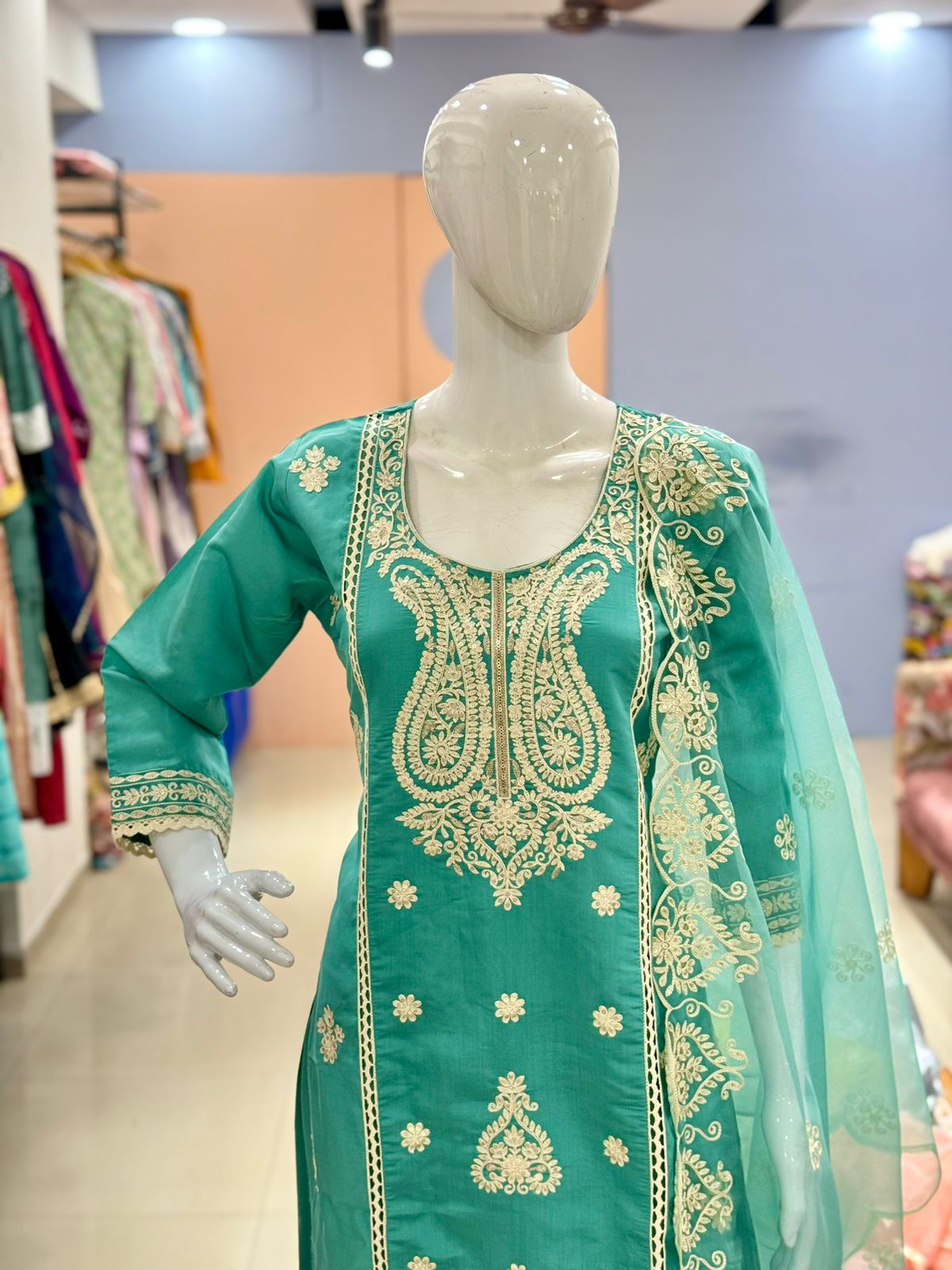 Pure Roman Silk Partywear Suit