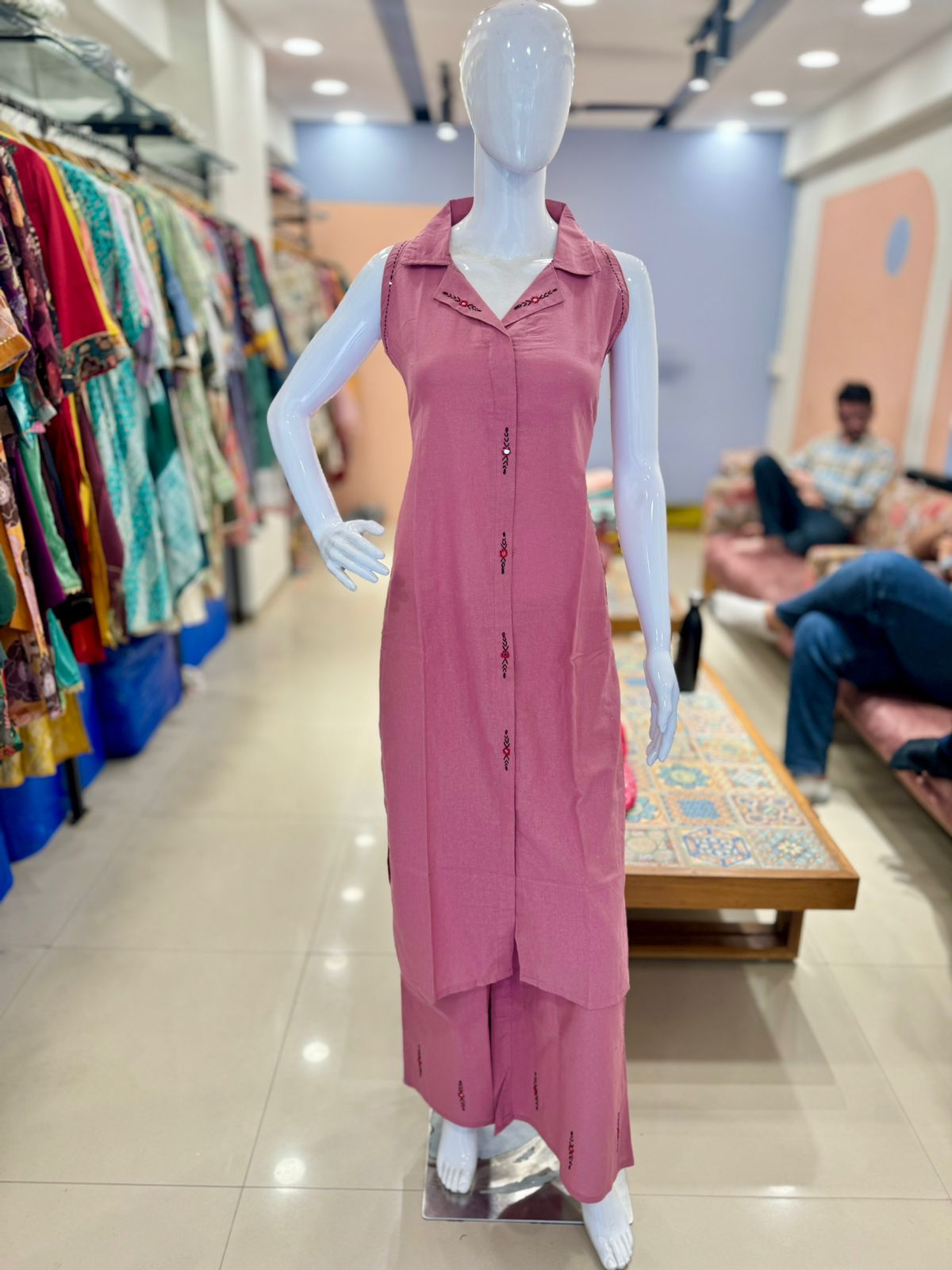 Kurta Culotte Set With Attached Sleeves