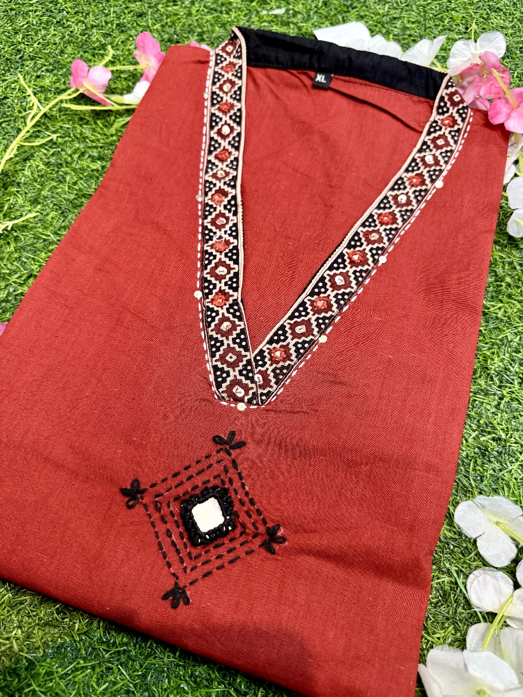Embroidered Cotton Kurta