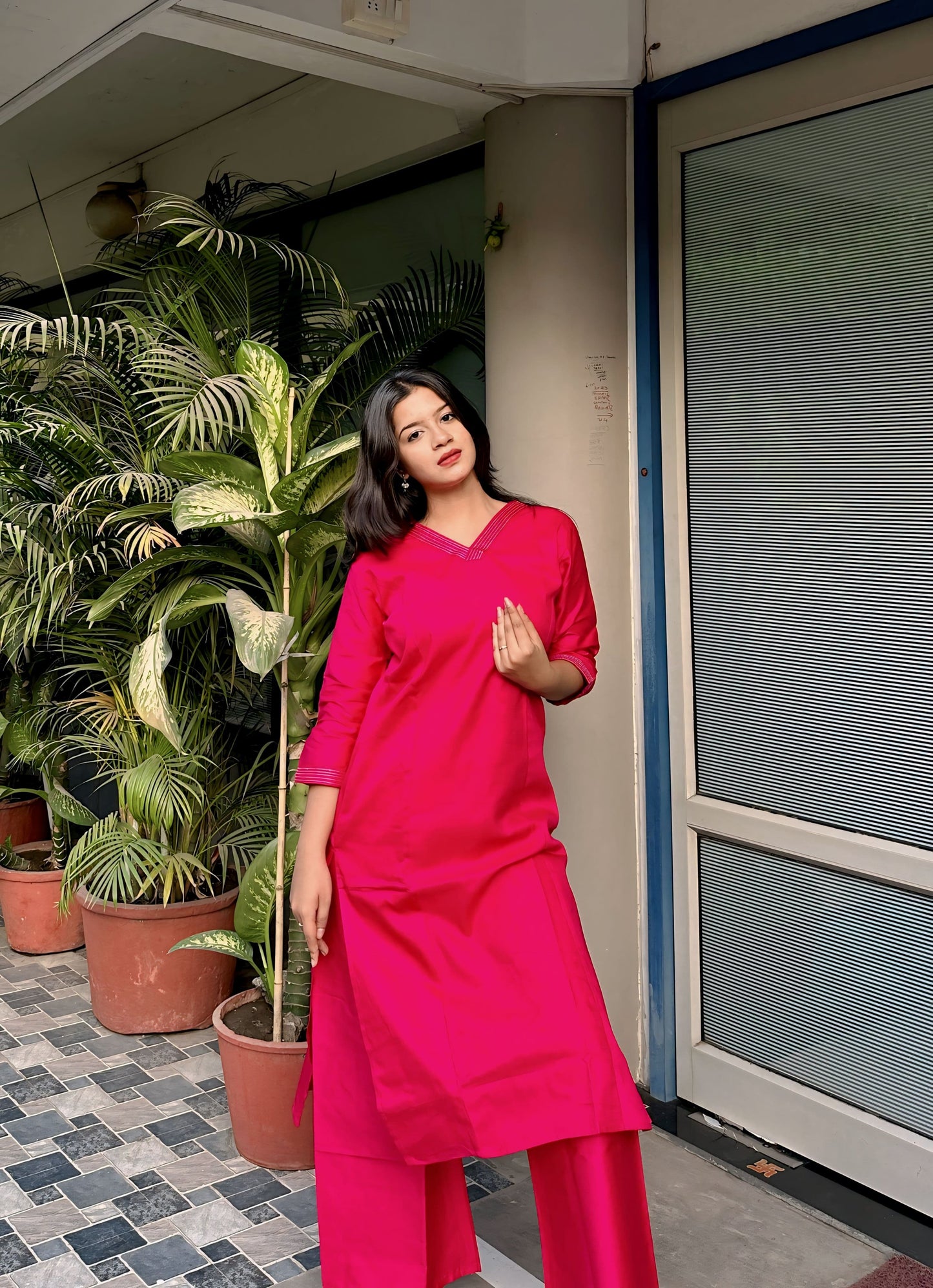 Cotton Two peice Kurta Palazoo Set