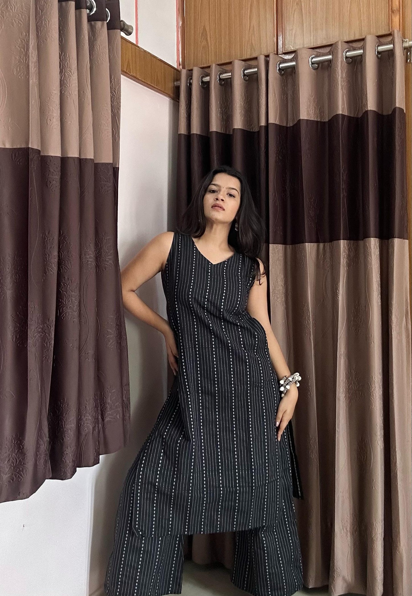 Cotton Sleeveless Kurta Plazo Set