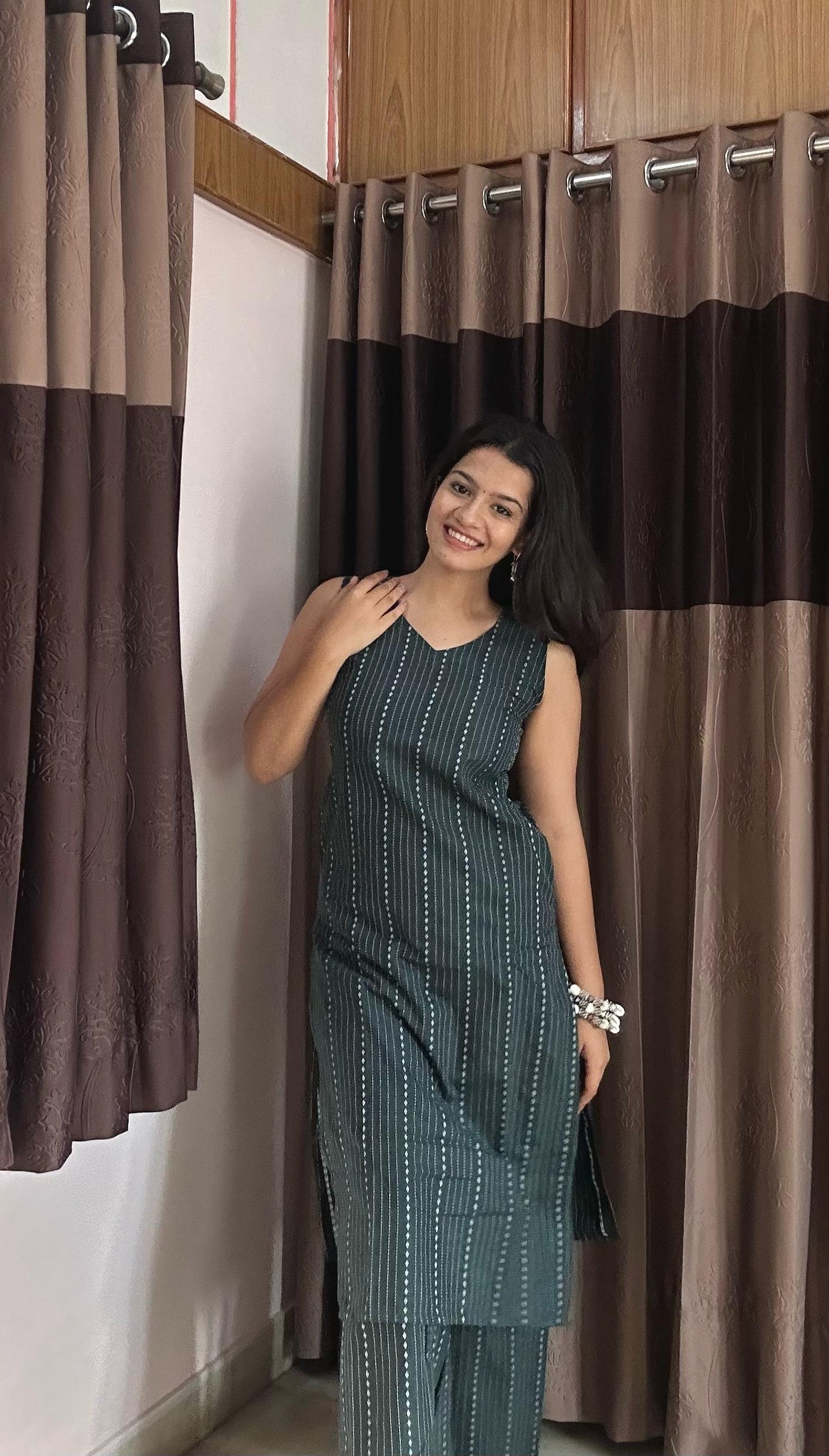 Cotton Sleeveless Kurta Plazo Set