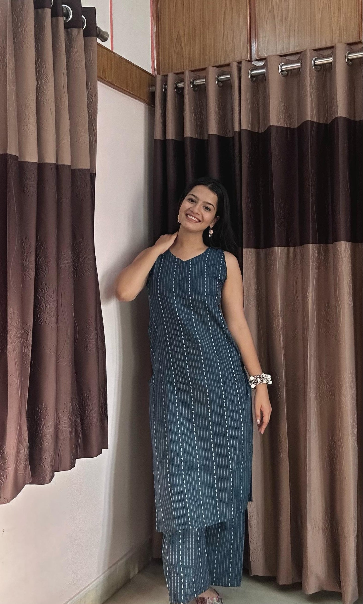 Cotton Sleeveless Kurta Plazo Set