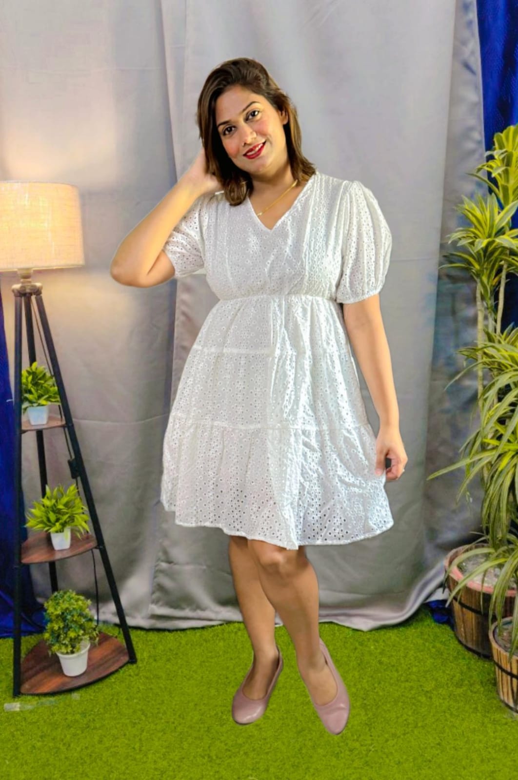 Cotton Schiffli Dress