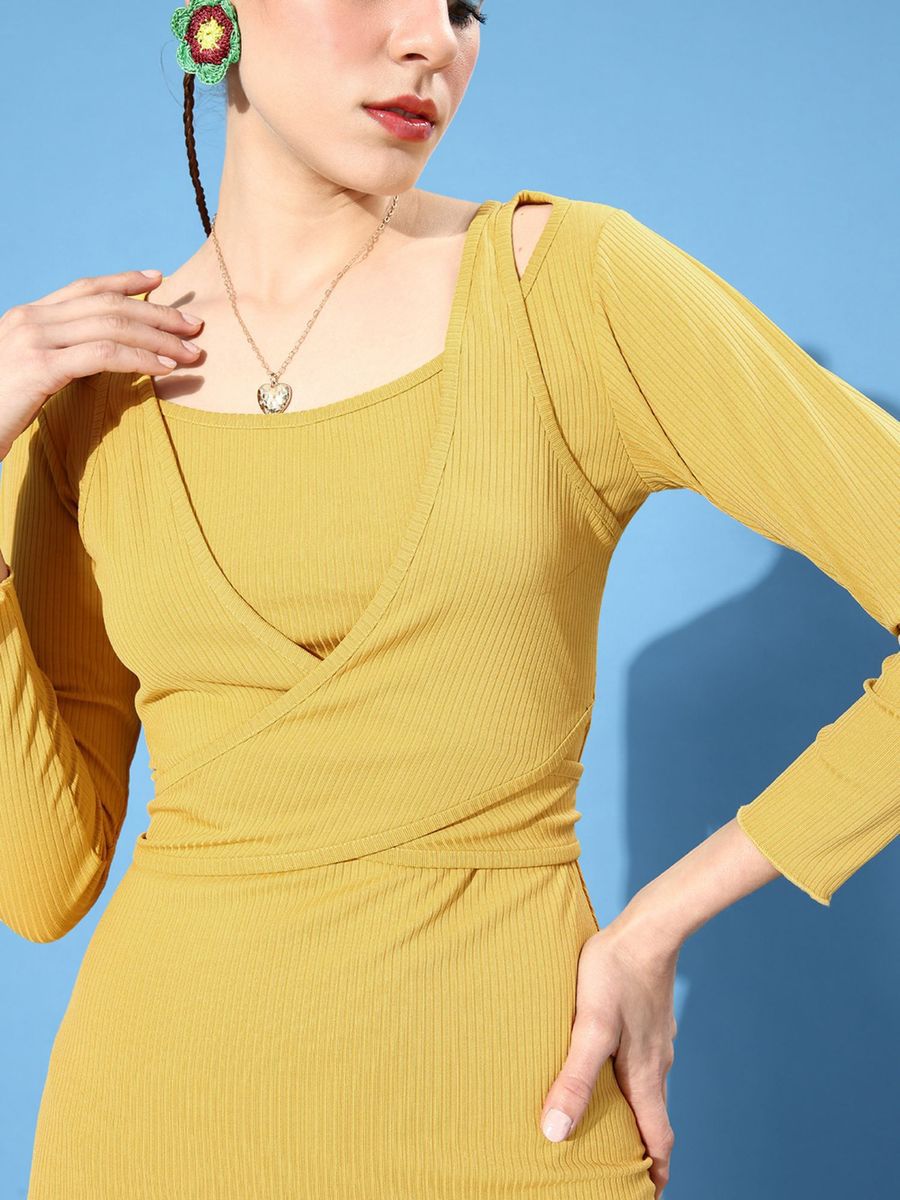 Korean Cotton Ribbed Dress