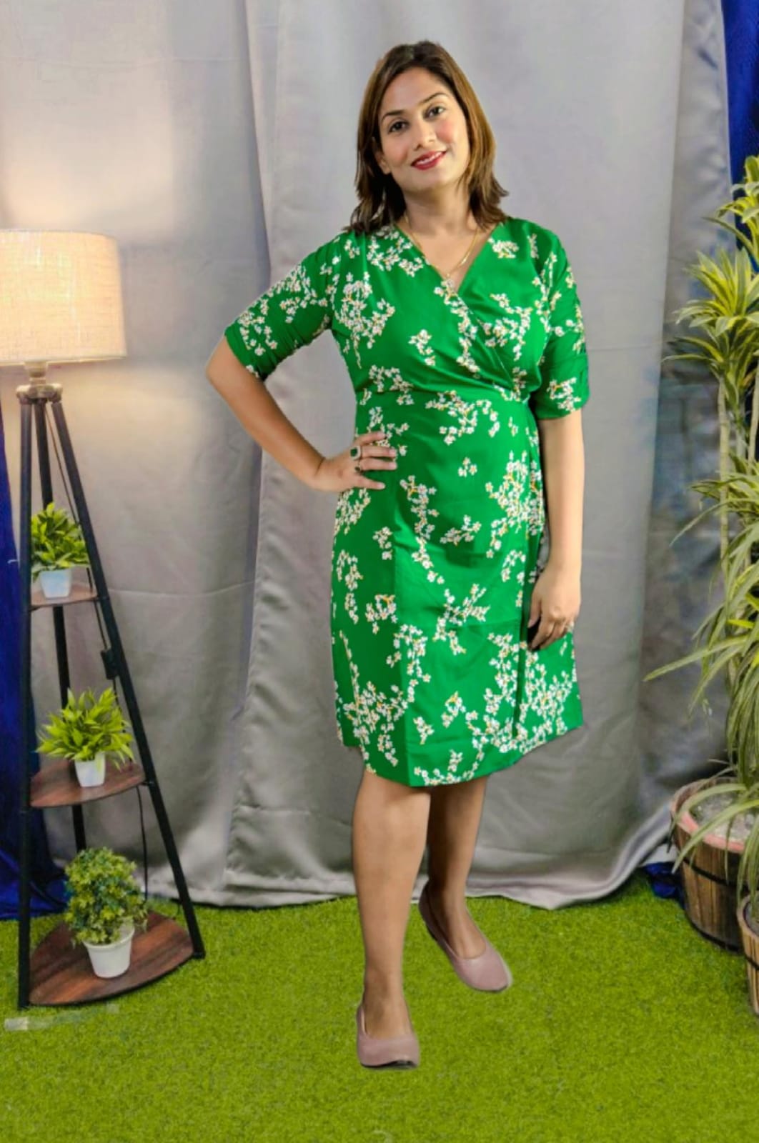 Crepe Wrap Around Dress