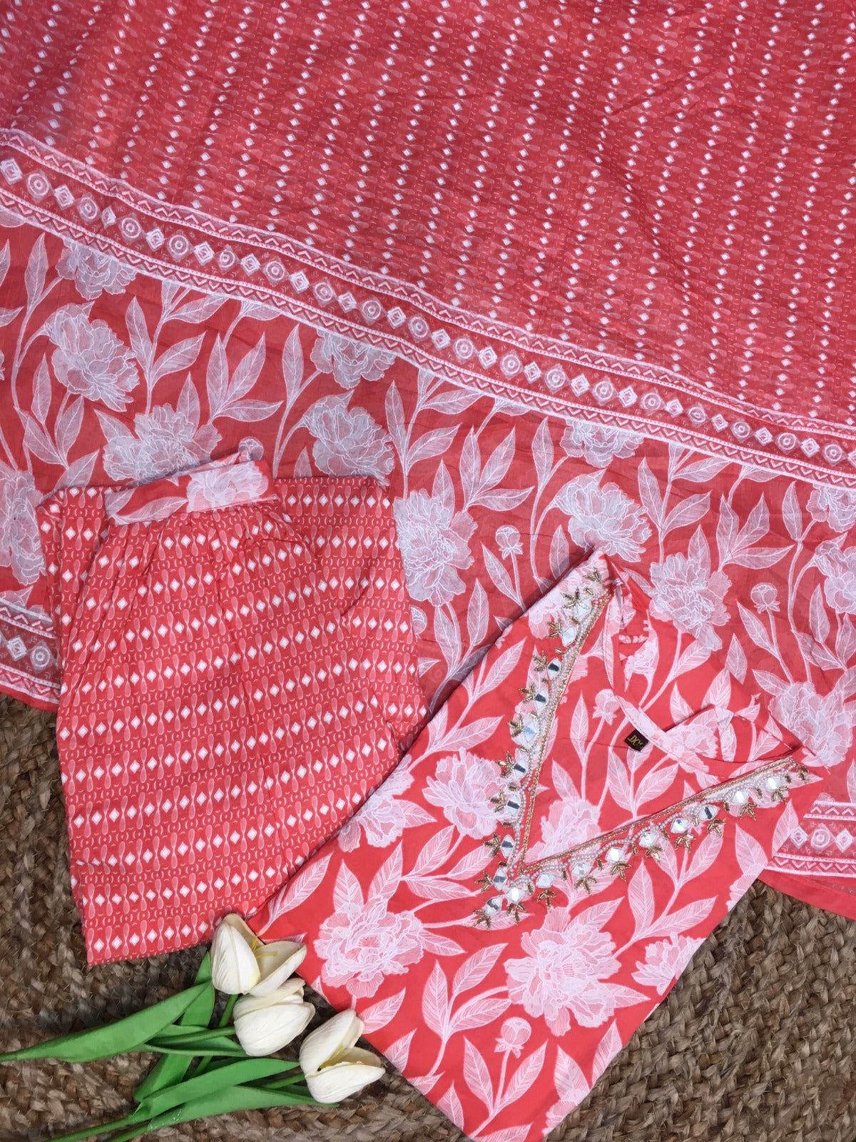 Pure Cotton Handwork Afghani Set