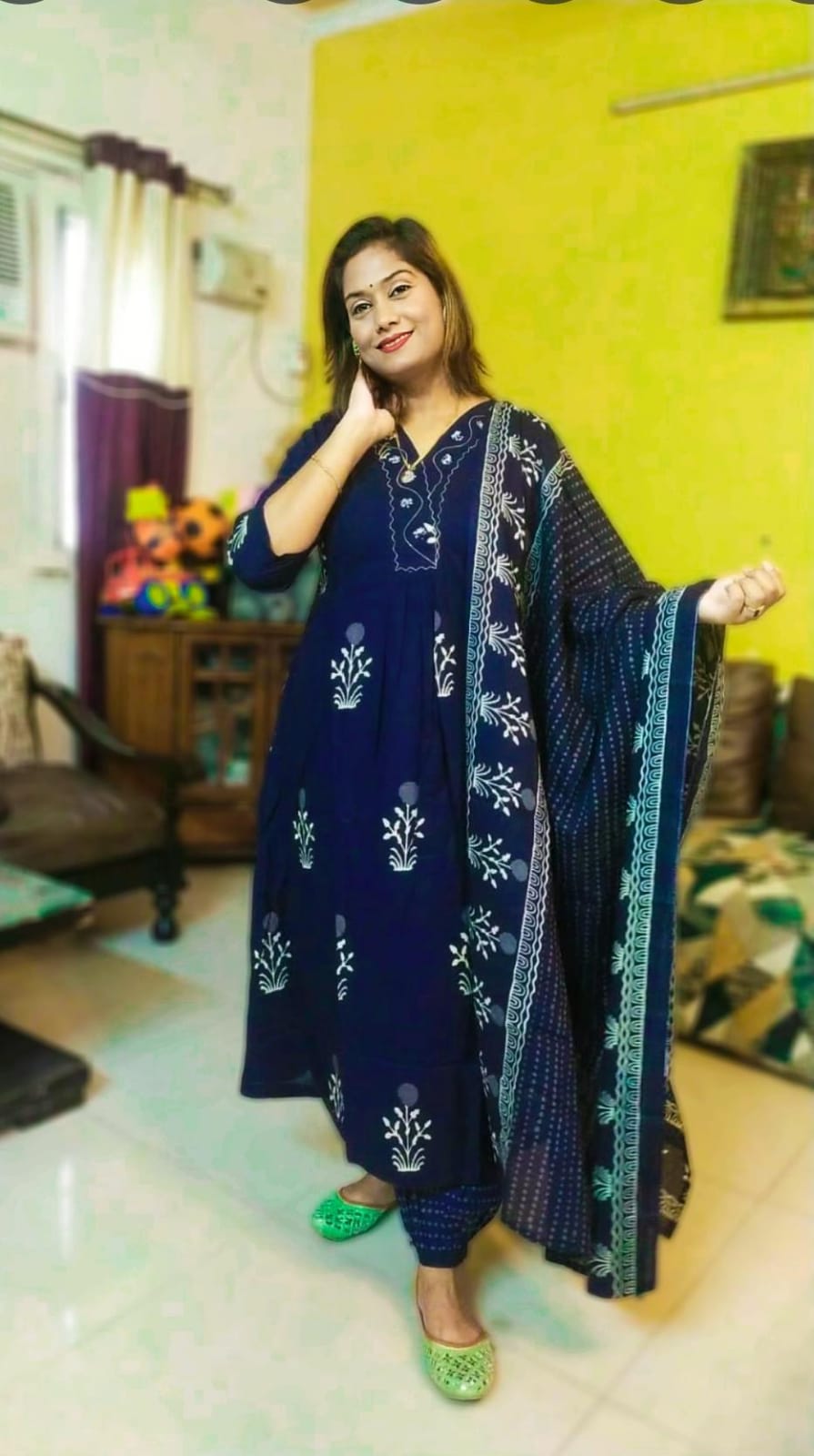 Pure Embroidered Cotton Three Piece Set