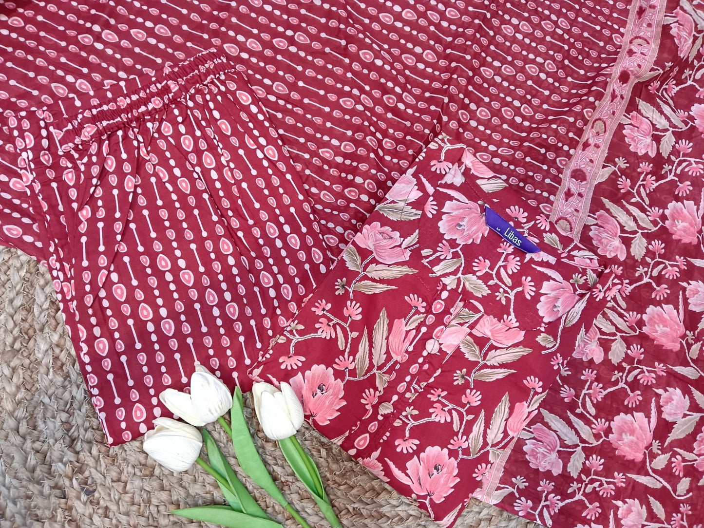 Libas Cotton Three Piece Suit Set