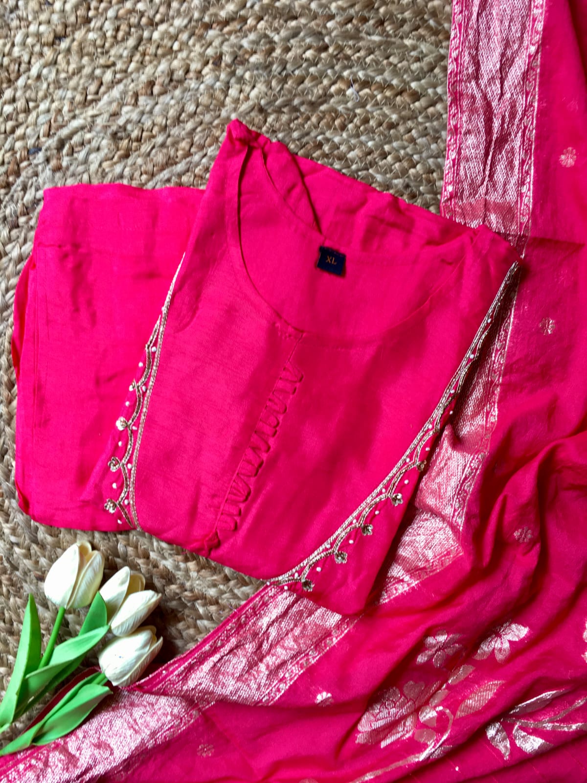 Pure Dola Silk Embroidered Partywear Suit