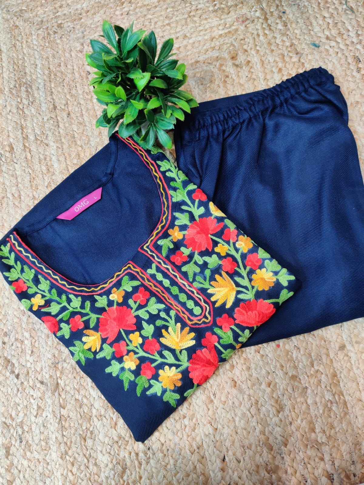 Woolen Pashmina Kurta Pant Set