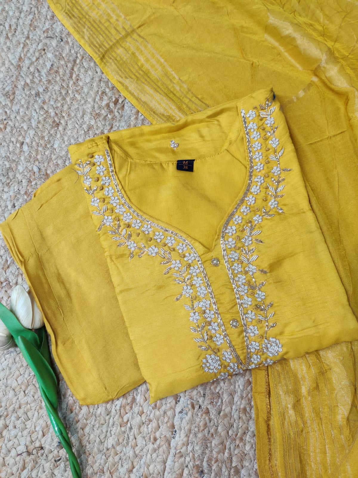 Dola Silk Embroidered Partywear Three Piece Suit Set π