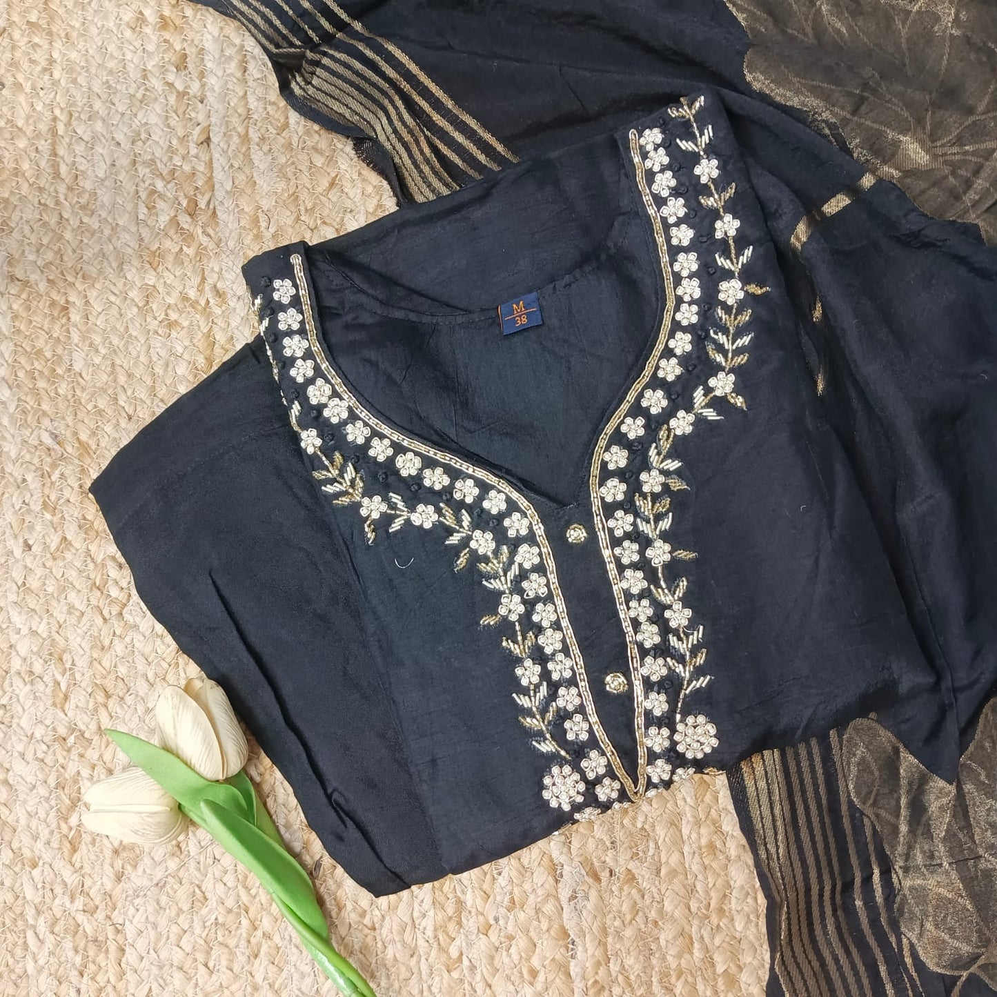 Dola Silk Embroidered Partywear Three Piece Suit Set π