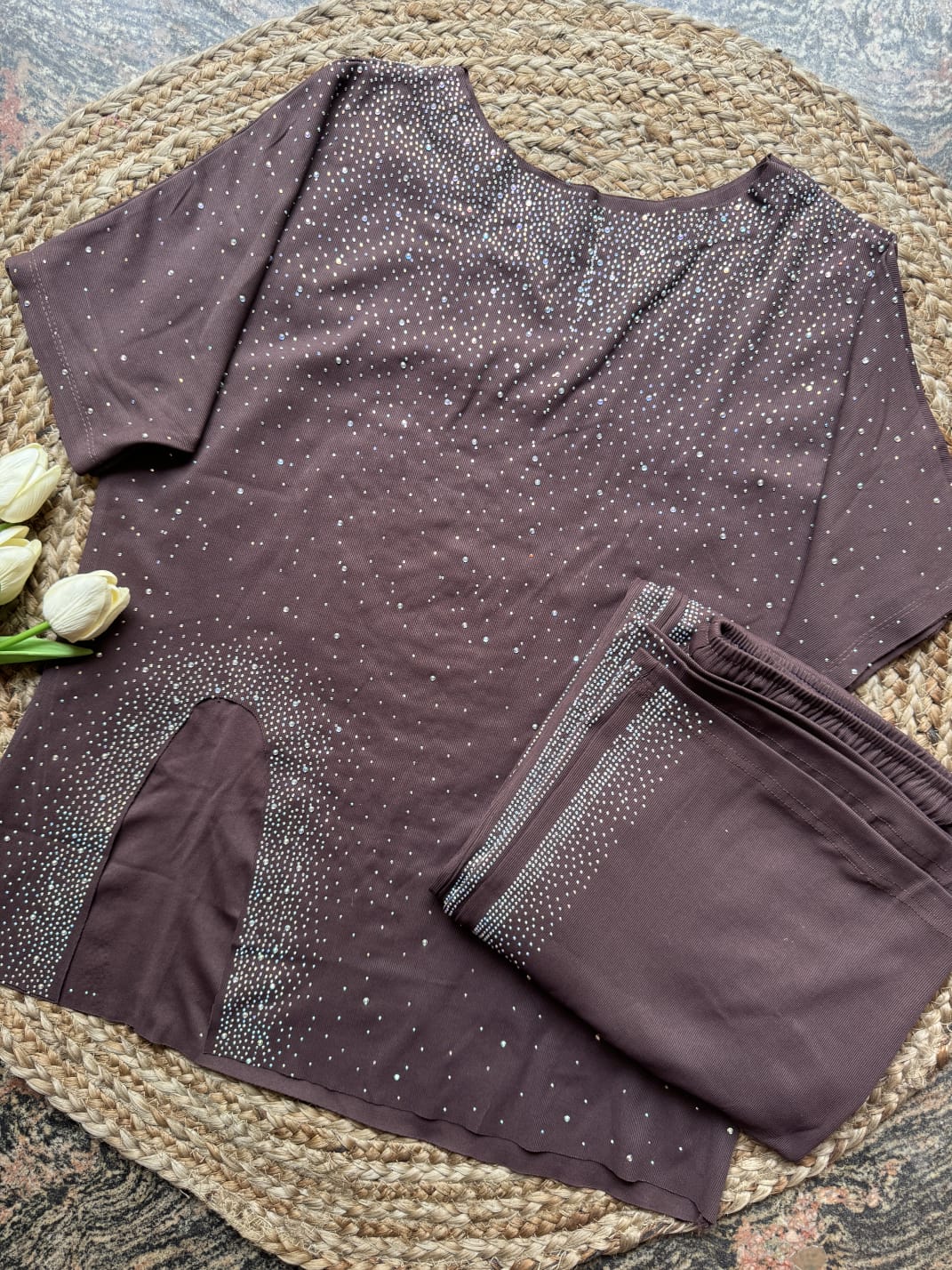 Partywear Co-ord Set with Siroski Work
