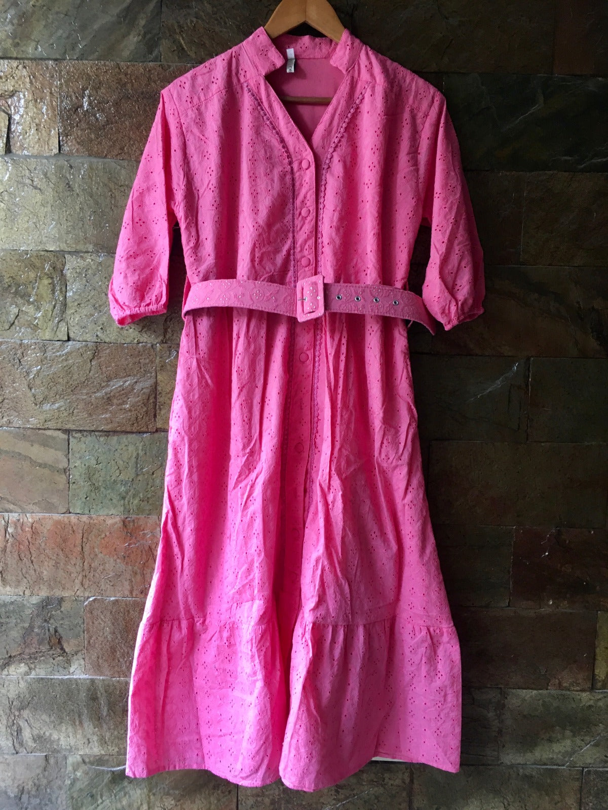 Cotton Schiffli Long Dress