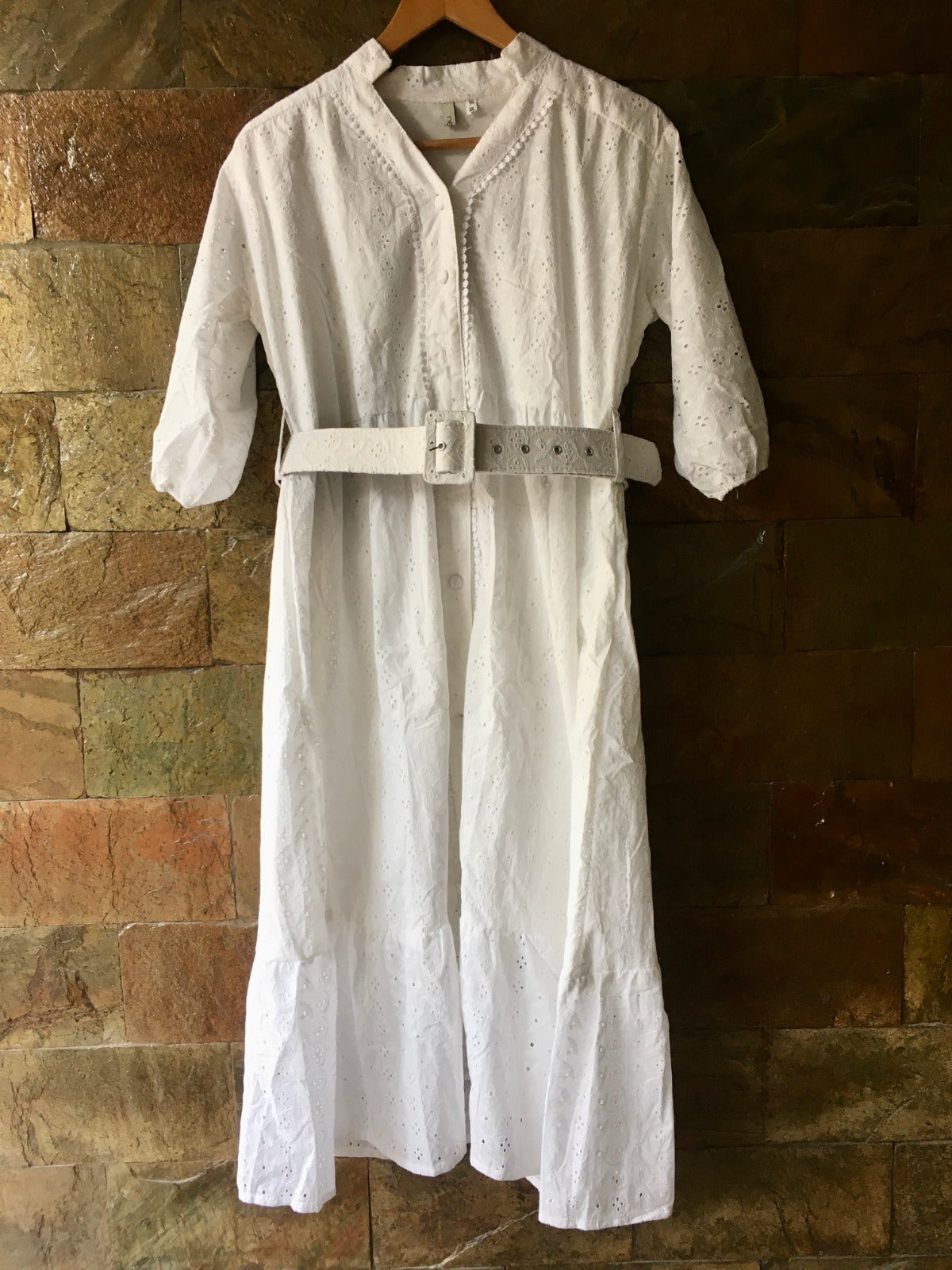 Cotton Schiffli Long Dress