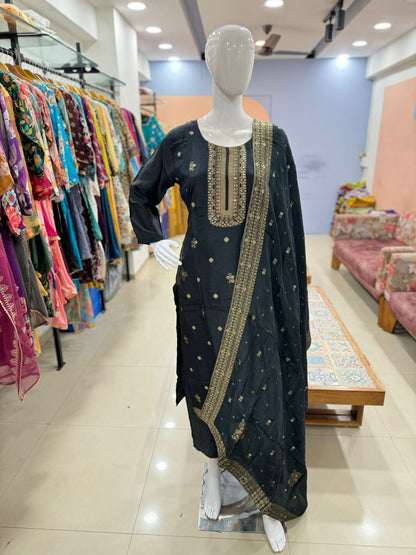 Pure Liva Banarsi Silk Suit
