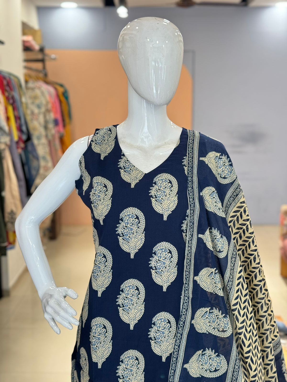 Pure Cotton Sleeveless Kurta (attached sleeves)