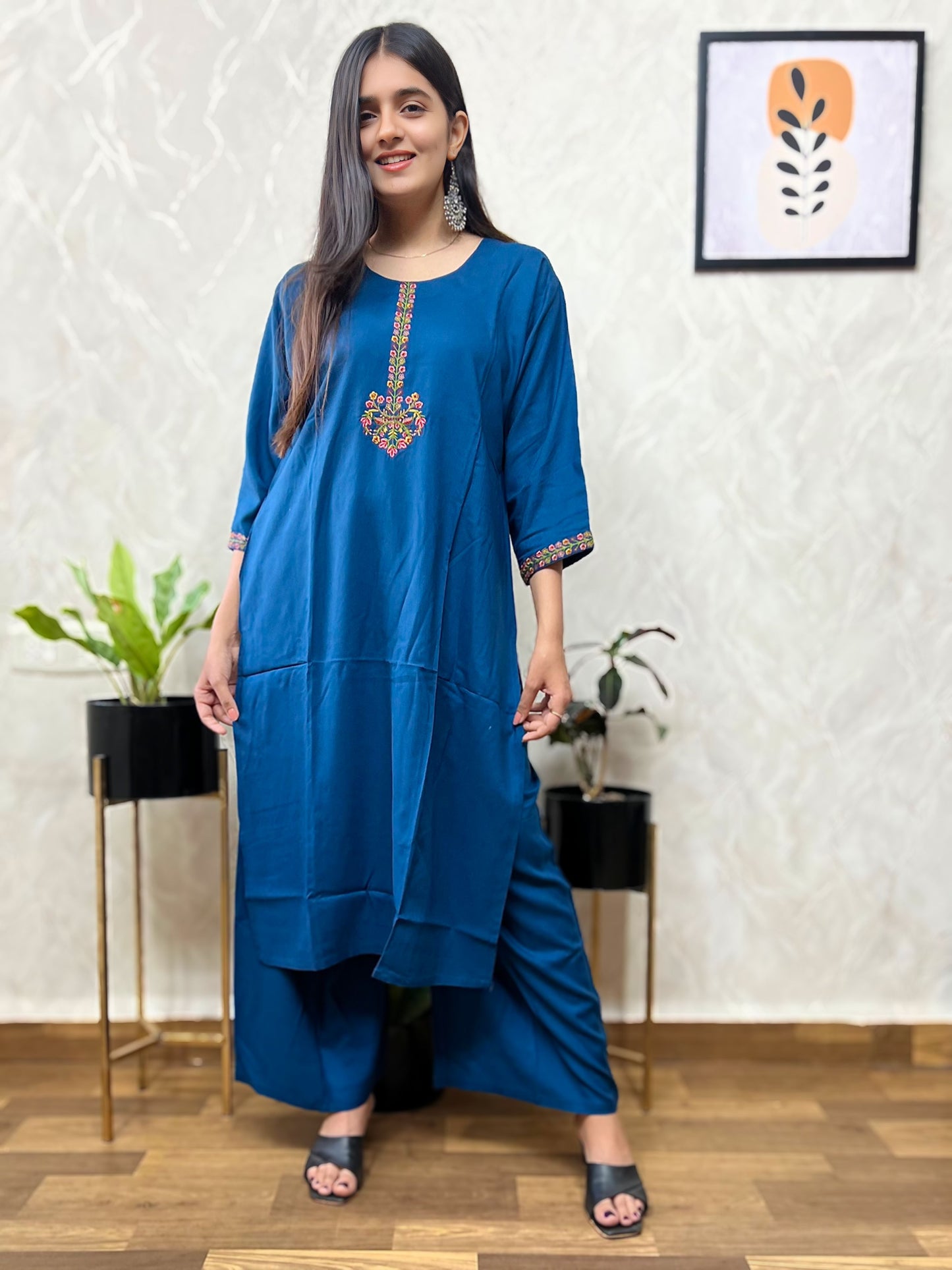 Premium Rayon Cotton Plazzo Set