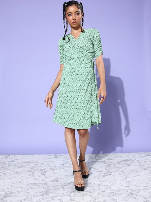 Crepe Wrap around Dress