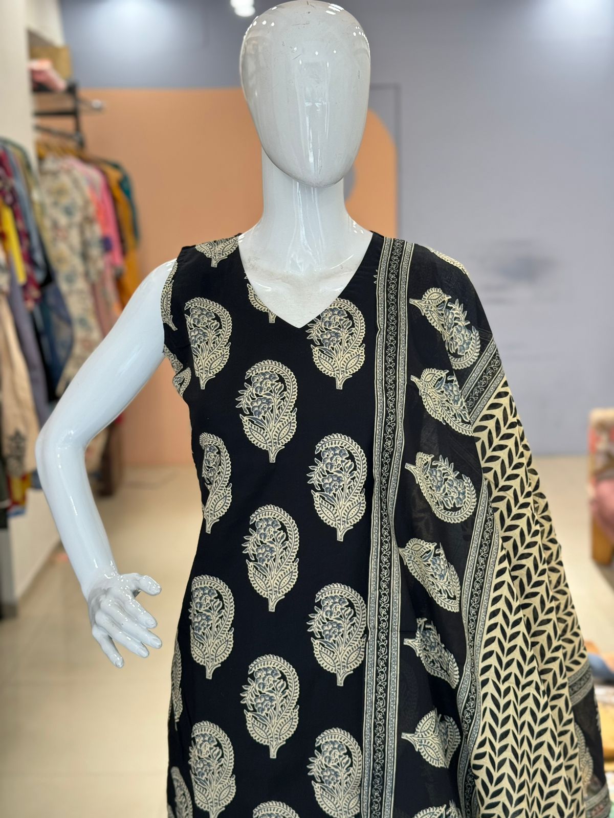 Pure Cotton Sleeveless Kurta (attached sleeves)